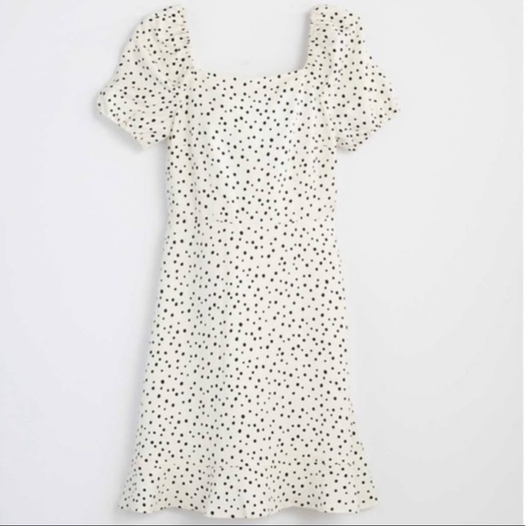 LOFT Dresses Nwt Loft Black White Polka Dot Linen Dress Poshmark